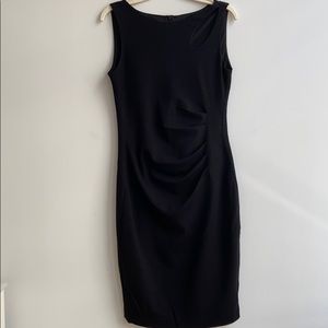 Black fitted sleeveless dress